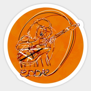 Eddie lineart (orange) Sticker